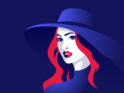 Lady in hat characters clean design fashion hat illustration illustrator makeup redlips story vectors