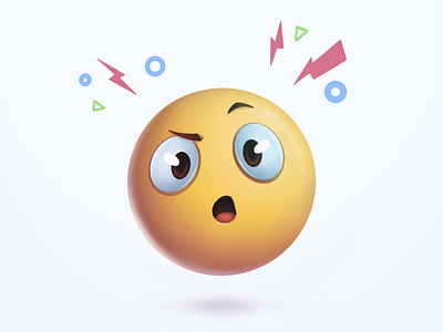 emoji - shocker 3d painted clean design emoji emojis emotion illustration procreate story suprized