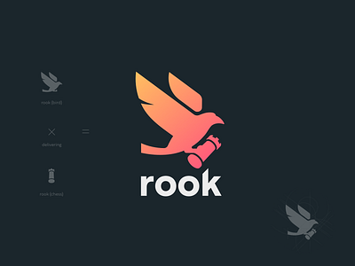 rook logo bird boardgames brand design brand identity branding chess crow games geometric logo logo design rook visual identity