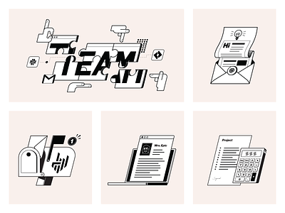 ANR - Contact and team branding calculator design illustration illustrator mailbox newsletter notification team teamwork