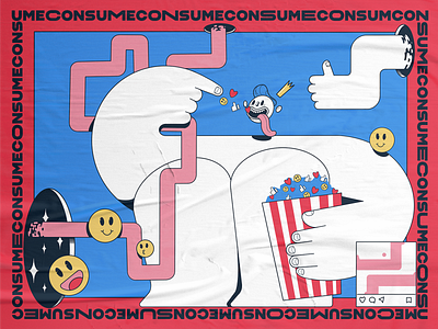 CONSUME characters concept consume consumerism eerie illustration mindful mindfulness procreate socialdilema socialmedia story