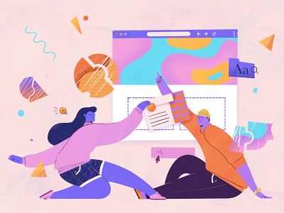 Design Systems characters clean illustration pattern procreate story