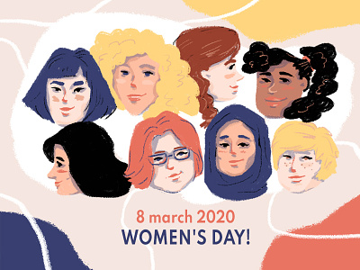 Women's day colorful illustration people portrait woman day womans work
