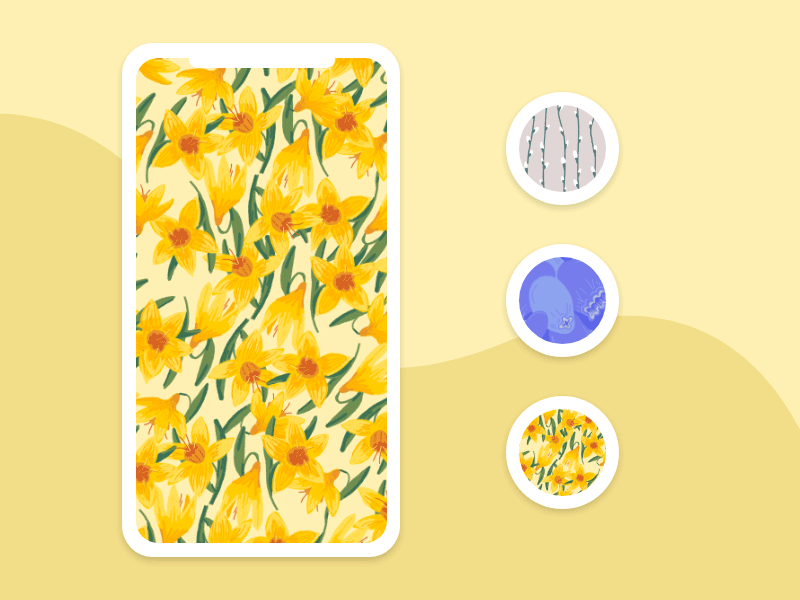 pattern app app design colors design flowers gif illustration pattern spring web work