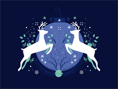 christmas christmas christmas card illustration reindeer snow