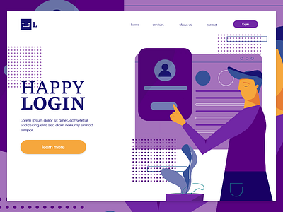 work illustration illustrations landing page login lp men technology web work xd