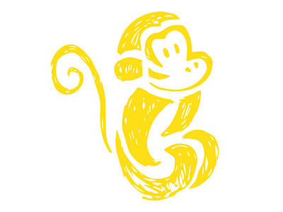 Monkey Logo abstract animal chinese zodiac logo monkey yellow