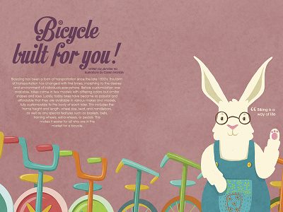 Bicycle built for you bikes editorial illustration typography