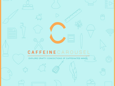 Caffeine Carousel Cover caffeine design logo magazine orange teal