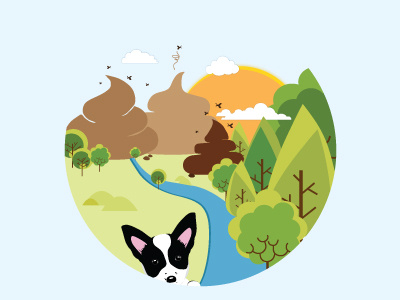 Eco Pawprint Illustration bordercollie borgi corgi dogowners ecofriendly illustration mountains poop responsible