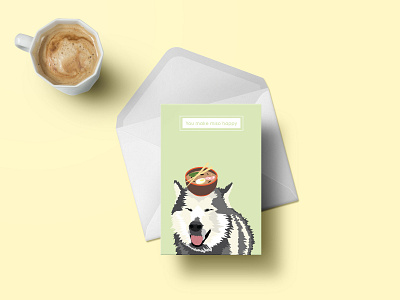 Dog Miso Greeting Card