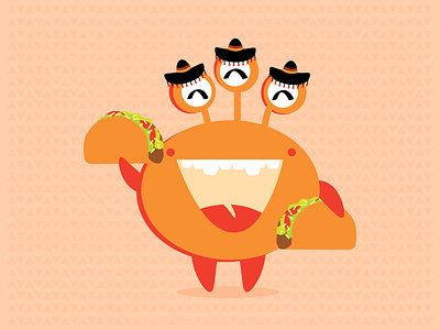Taco Monster color crab illustration monster mouth sombrero taco