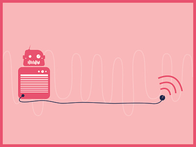 Amp-lified Robot amp design illustration pink radiohead robot vector