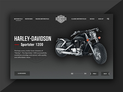 Motorcycle for Dribbble. Landing page. behance bike debut design dribbble header secon shot ui ux web webdesign