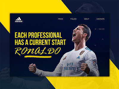 Adidas Ronaldo - Landing page 3d adidas header landingpage messi ronaldo sport ui ux web webdesign website