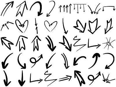 Hand Drawn Vector Arrows (EPS, PSD) arrows free freebie hand drawn vector psd eps