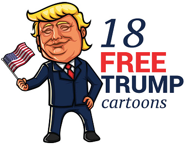 18 Free Donald Trump Cartoons (vector EPS) cartoon clipart free freebie illustration trump vector