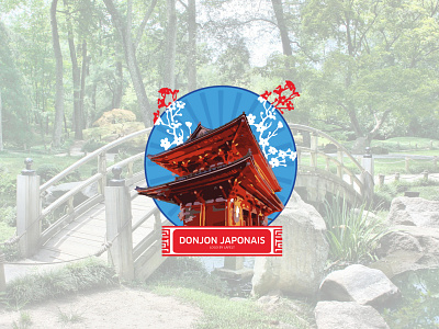 Logo Donjon Japonais Affiche Forest branding design illustration logo vector