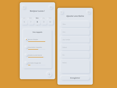 UX/UI - TASK BOARD app branding graphic design light minimal mobile ui neumorphic neumorphism shadow ui ui design ux ux design