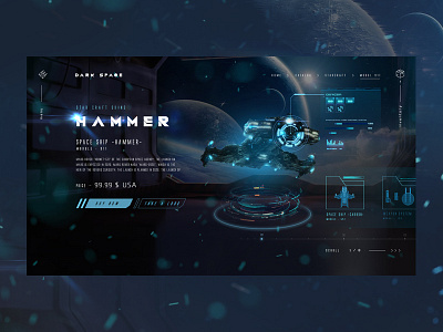 Hammer 3d card concept dribble product promo site web