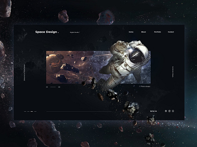 Space Design concept design dribble illustration promo site ui web