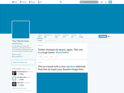 Freebie: Twitter 2014 GUI PSD (New profile template) 2014 customizable freebie header photoshop profile psd template twitter