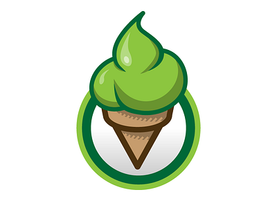 Yummy Ice-Cream circle cone green ice cream illustration yummy