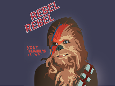 Illustration - Chewbowie adobe illustrator bowie chewbacca chewie illustration illustrator rebel alliance star wars