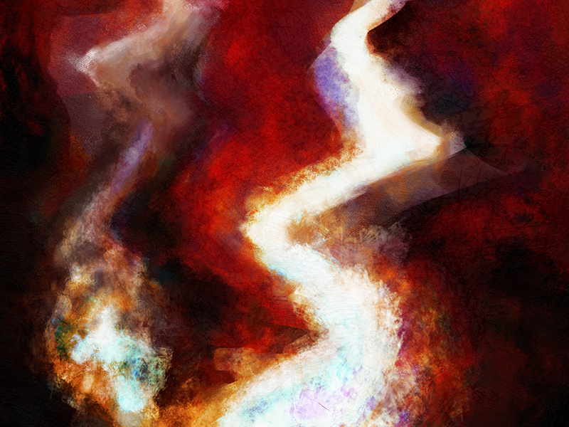 Hell Bursts fire hell painting digital digital painting fine art abstract impasto oil