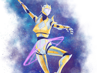Robot Ballerina In Space ballerina dancer dancing flying neon robot space tutu