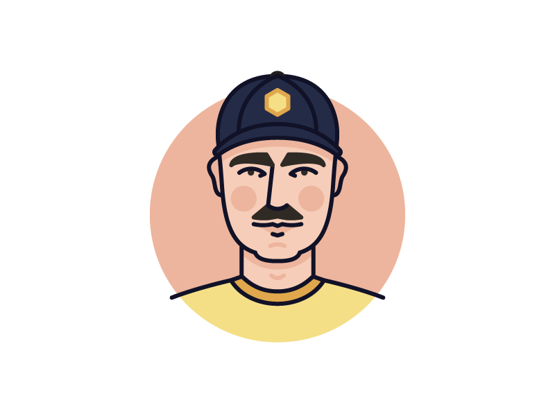 Me mustache icon line monoline illustration person man avatar