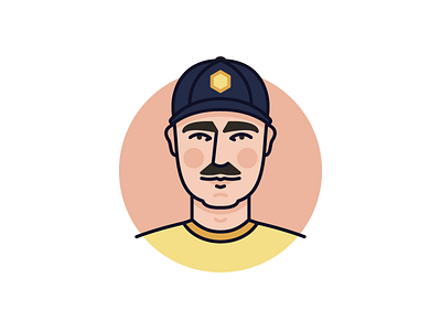 Me avatar icon illustration line man monoline mustache person