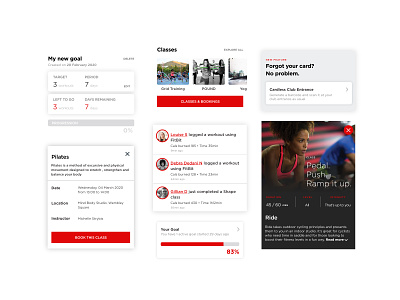Virgin Active App Redesign - Selected Components component design components excercise mobile ui redesign redesign concept