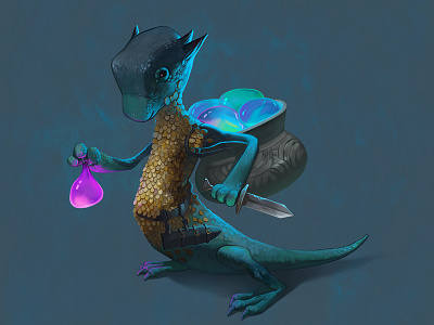 Lizard 2d character character concept concept art digital 2d illustration