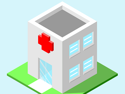 Minimal Hospital illustration isometric grid affinity designer