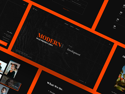 Concept for ModernArt Web Production black concept design development flat logo minimal orange seo typography ui ux web web studio