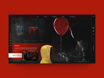 IT Chapter Two Concept balloon black concept design film horror horror movie it landing red scare stephen king trailer typography ui ux vector web