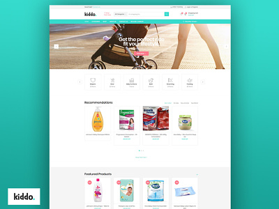 Kiddo – Baby & Kids Shop - Website Design & Development baby baby shop branding design ecommerce illustration kids kids shop ui ux waleedsayed website