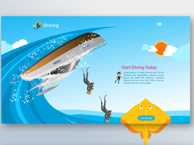 Diving company diving website webdesign