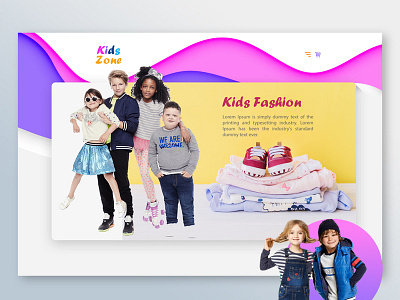 Kids Fashion Website Design design ecommerce illustration kids kidsfashion kidsstore kidszone website
