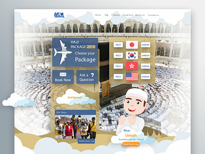 Air 1 Travel Website Design Development air 1 travel design ecommerce hajj hajj package hajj services illustration islamic japan japan website design travel travel agent umrah waleedsayed website