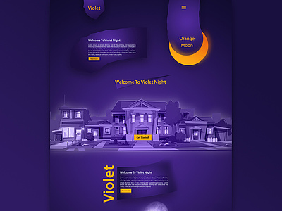 Violet Night for kids - Website Design abudhabi design illustration kids moon orange orangemoon uae ui vector violet violetnight waleedsayed website