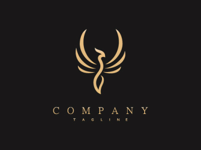 Golden Phoenix Logo animal bird branding company brand logo company branding design logo luxury modern vector