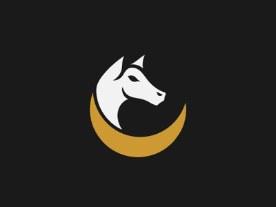 Cresent Moon Horse Logo branding company brand logo company branding design horse logo vector