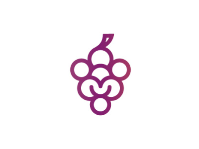 Smile Grape Logo beverages branding company brand logo company branding design drink free fruit fruity logo modern nature palyfull purple vector