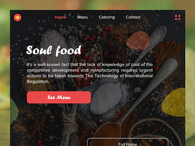 Soul Food food website landing page lunacy design software user experience design user interface design web design