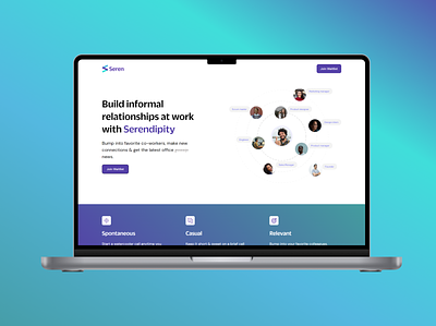 Seren: Building Deeper Connections in Hybrid Teams figma hero section inspiration remote work user interface design web design webflow