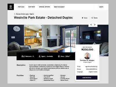 Property Website Design adobexd ui uiux ux webdesign