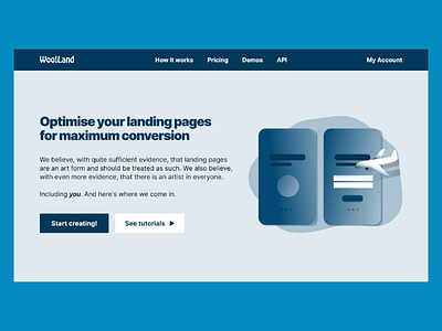 Woo!Land adobe xd ads landing page marketing user interface website