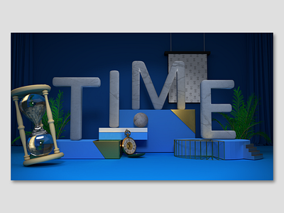 Time 3d art blender composition hourglass